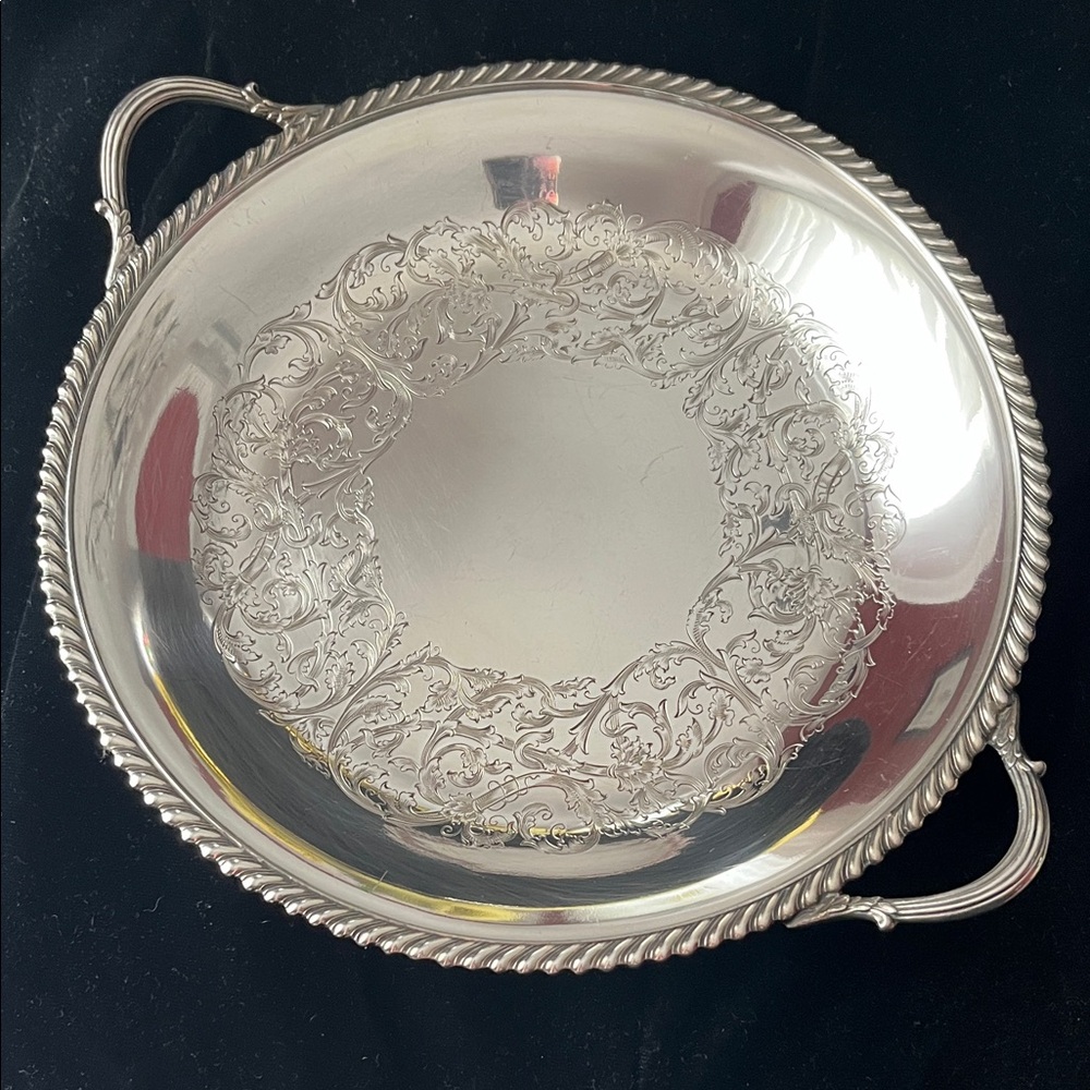 Wilcox Ashley Elegant Silver Plated Serving Tray with Handles